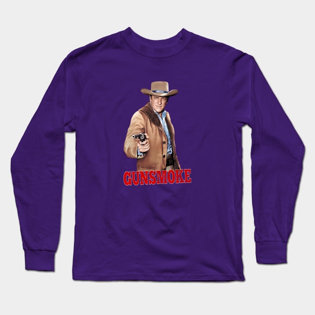 Gunsmoke - Matt Dillon - Gun - 50s Tv Show Long Sleeve T-Shirt by wildzerouk